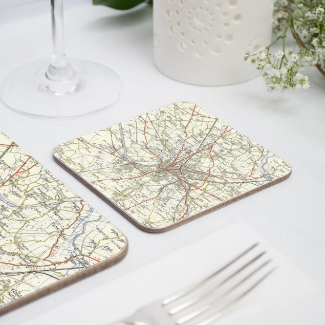 Chester Old Map Square Coaster