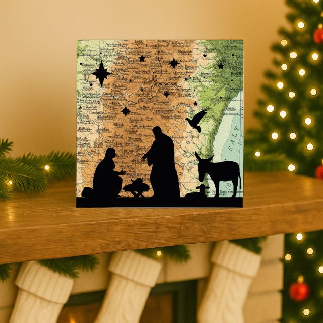Bethlehem Christmas Card with Manger Scene
