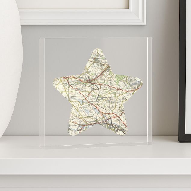 Acrylic Square Block with Star Map
