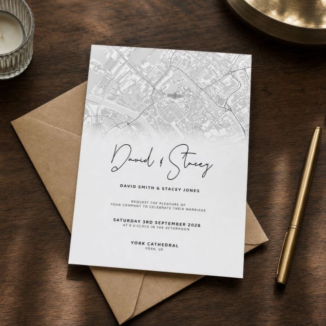 Personalised Map Wedding Invitations