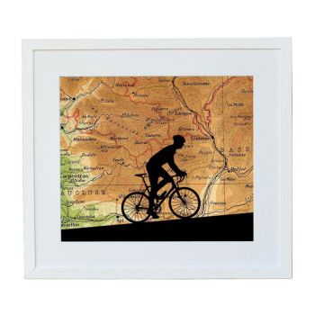 Cycling Print with Personalised Map