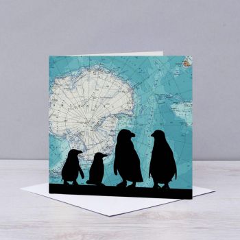 Penguins over Antarctica Christmas Card