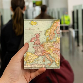 Passport Holder with Customisable Vintage Map