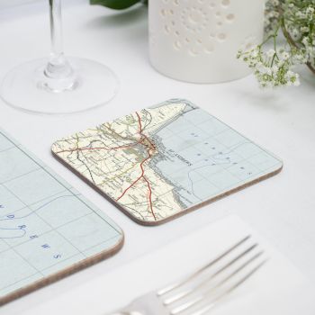 St Andrews Old Map Square Coaster
