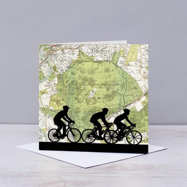 Cycling over Richmond Park Greetings Card