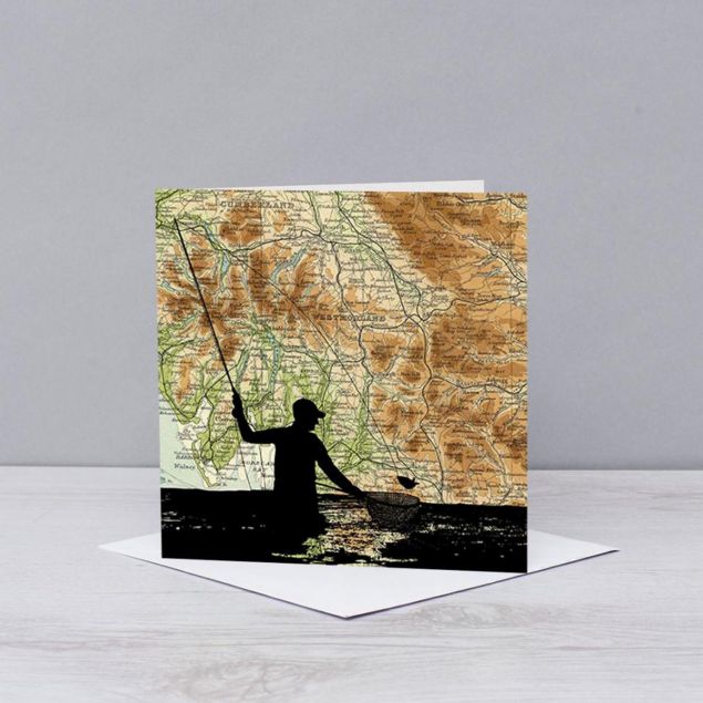 Fishing over Lake District Greetings Card