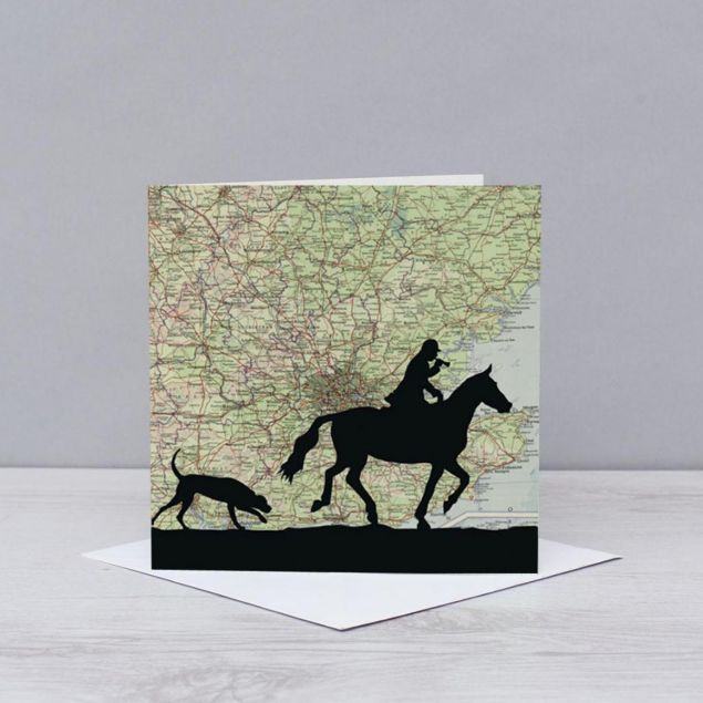 Hunting over South of England Greetings Card