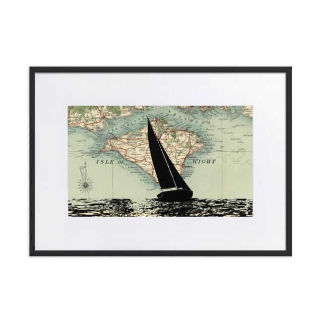 Boat Print with Personalised Map